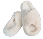 Hausschuhe Damen Plusch Weiß